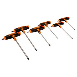 Bahco 903T-2 T-Handle Screwdriver Set for Torx Head Screws, Silver/Black/Orange, Set of 6 Piece