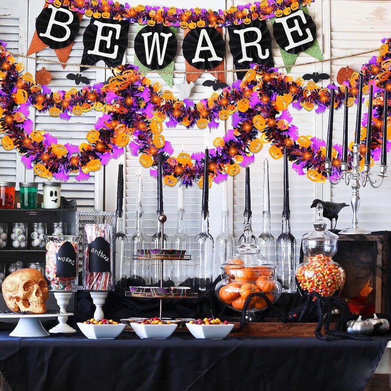 5Pcs Halloween Tinsel Garlands (Total Length 10m / 32.8ft)