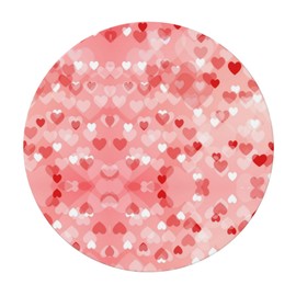 Fiokroo Heart Tablecloth with Elastic Edge, Round Table Cloth Valentine's Day Washable Reusable Table Cover for Kitchen Dining Party Picnic, Medium