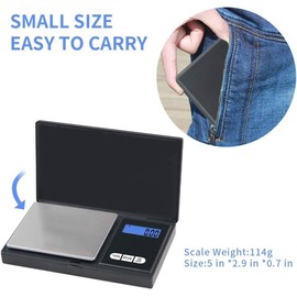 PeakTrend Gram Scale, Mini Scale Digital Pocket Scale,500g x 0.1g,Digital Grams Scale, Food Scale, Jewelry Scale Black, Kitchen Scale, Small Digital Scales Grams Ounces Grains, Portable Travel