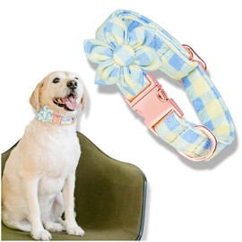 Kalevel Cat Collar, Flowers, Named, Lightweight, Free Engraving, Collar, Safety Collar for Cats, Stylish, Green, Safety Device, Lightweight, Name, Phone Number, Stray Tag Included