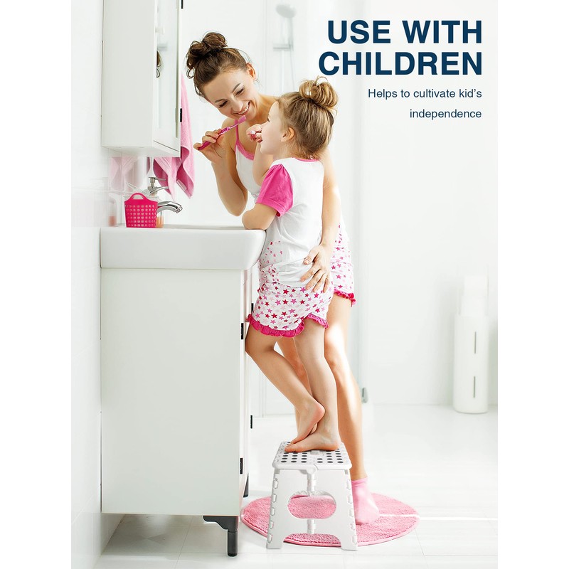 Dyforce Non-Slip Folding Step Stool - 11 inch Height Premium