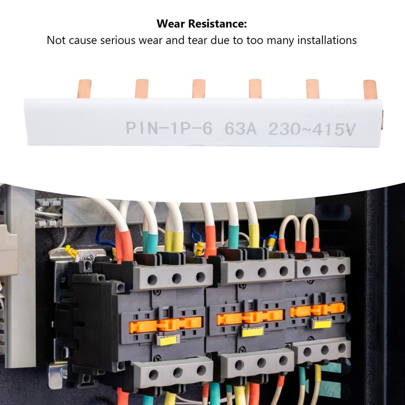 Tissting 6 Way Bus Bar, 63A 230-415V Copper PVC Insulated