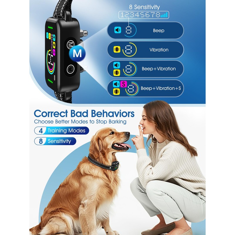 DINJOO Bark Collar, Dog Bark Collar for Large Medium Small