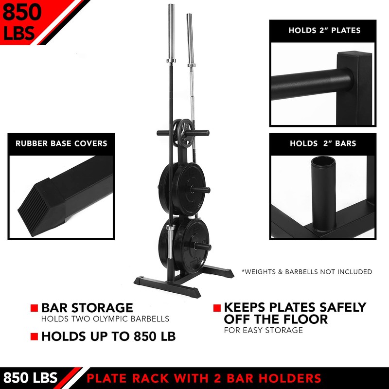 JFIT Weight Rack and 2 Bar Holder for 2” Olympic