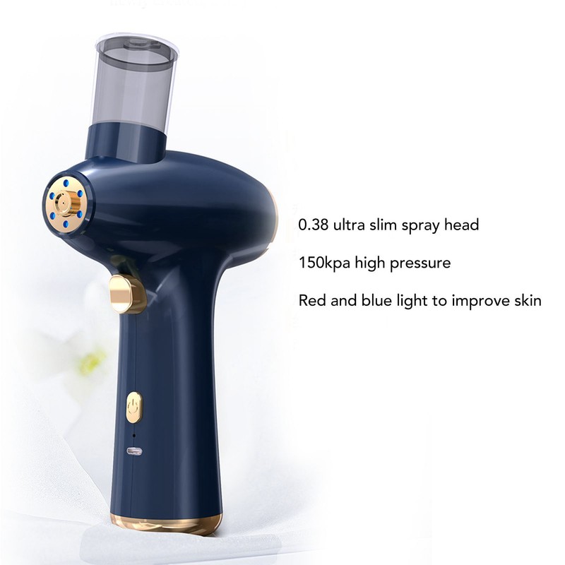 Facial Oxygen Spray Injector Red Blue Light High Pressure Fine