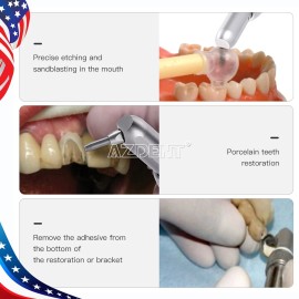 AZDENT Pistola de chorro de arena de microcuenta de molienda y pulido de aire de alúmin - With Hose No Water 4Holes