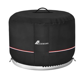 Fire Pit Cover for Solo Stove Bonfire,600D Tear-Resistant Heavy Duty Durable 100% Waterproof 20-22 Inch Smokeless Fire Pit Cover, Patio Weatherproof Gas Fire Pit, Black 22"x16"