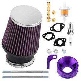 Automost Upgraded Air Filter Adapter Kit for Predator 212cc 196cc for Baja Motorsports MB165 for Coleman BT200X CT200U KT196 6.5Hp Clone Engine Mini Bike Go Kart -Purple