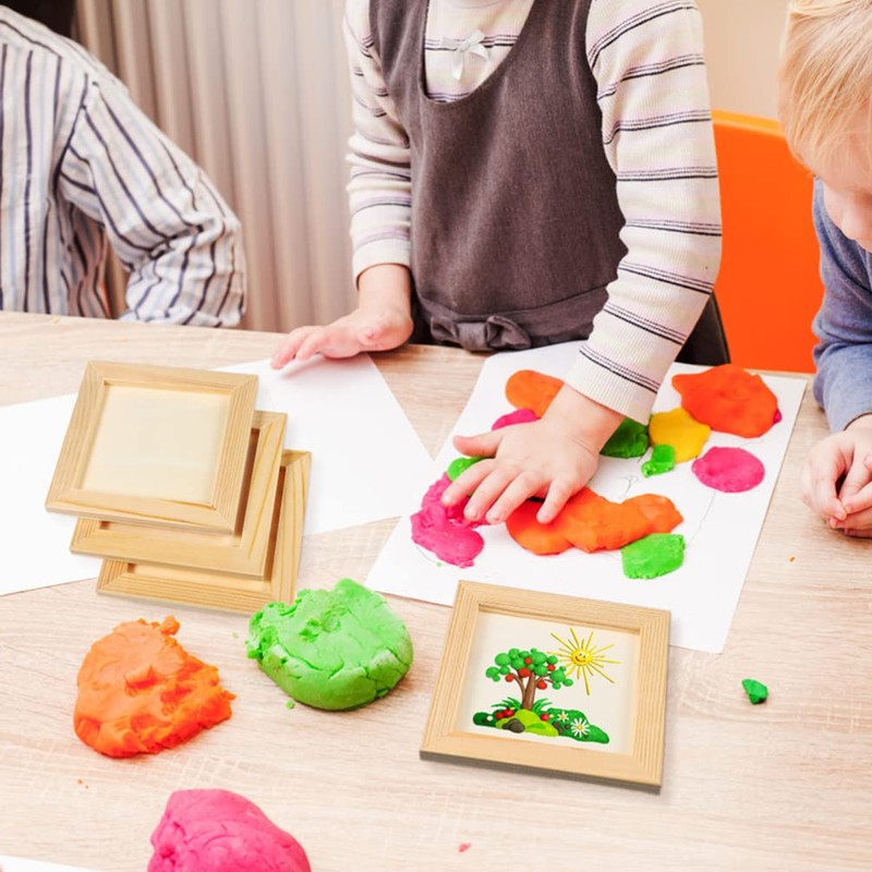 Toddmomy 8 Pcs DIY Wood Picture Frame Unfinished Wood Photo