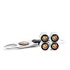 4 x Abarth Car Tyre Valve Caps with Leather Metal