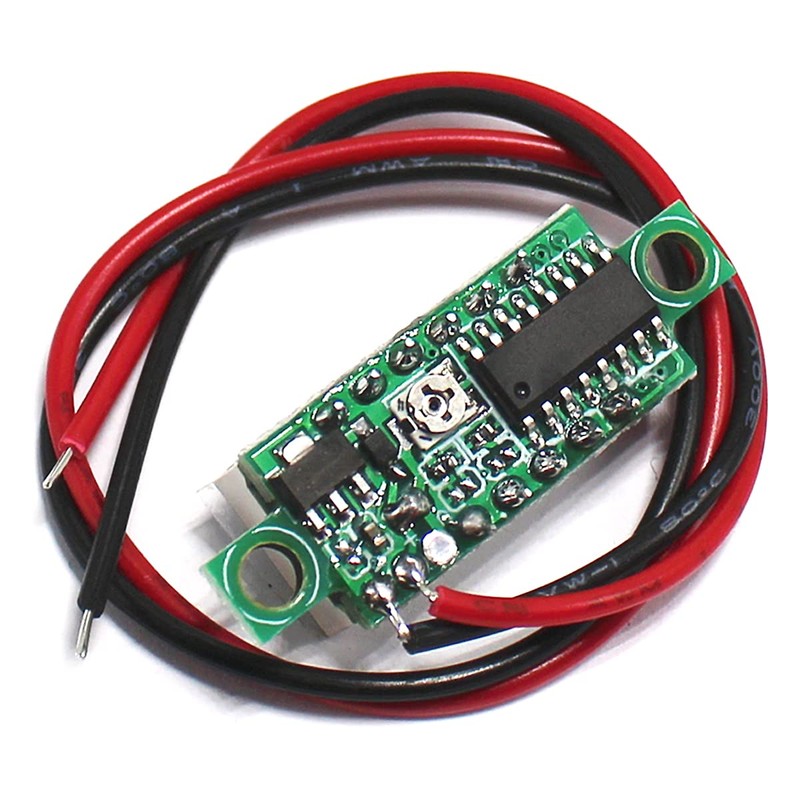 Samcos LED Digital Voltmeter, 2 Wires, 0.28 Inch, 2.5 V