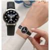 Hebrew Numbers Brushed Chrome Unisex Size Round Watch Has Black