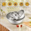 Set of 3 Stainless Steel Colander, 1/3/5Quart, Metal Sink Colander