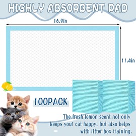 Cat Pee Pad for Breeze Systems,100 Count Super Absorbent Leak-Proof Disposable Cat Litter Pads Cat Pad Refills 11.4*16.9inch
