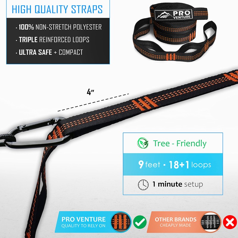 Pro Venture Camping Hammock 500 lb Capacity – Portable Double