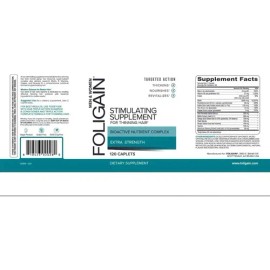 Foligain Suplemento Anticaída con Biotina y Vitaminas, DHT Bloqueador, 120 Cápsulas Veganas                                                           
