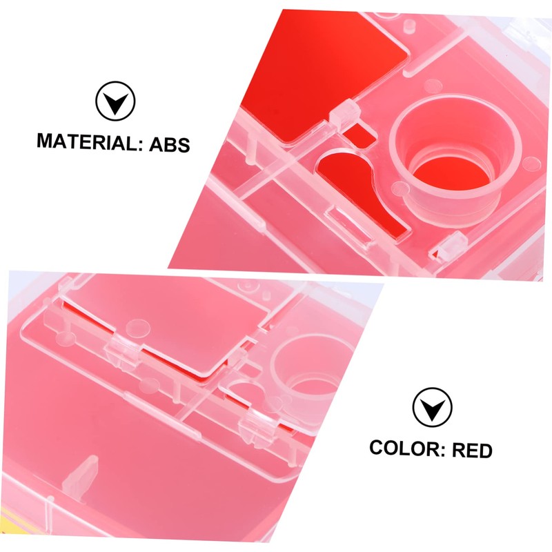 SAFIGLE 1Pc Razor Disposal Container Red Plastic Disposal Box with