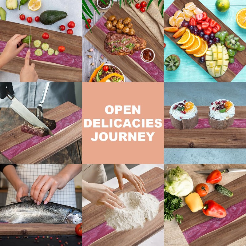 maudibozz Resin Cutting Board, Handmade Cutting Board suitable for Steak,
