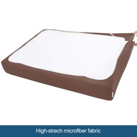 SPRINGSPIRIT Box Spring Cover Queen Size with Smooth and Elastic Woven Material, Alternates for Bed Skirt, Wrinkle & Fading Resistant, Washable, Dustproof, Brown