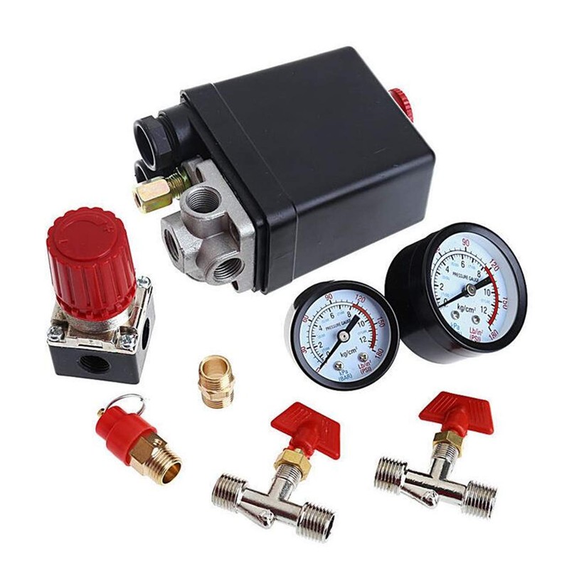 Dent-de-lion Air Compressor Pressure Switch Black Valve with Control 90-120