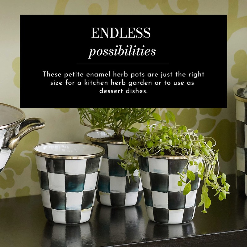 MACKENZIE-CHILDS Enamel Herb Pots, Small Plant Pots for Herbs or