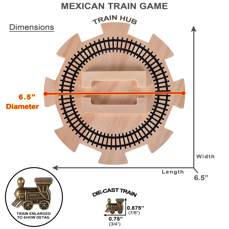 Mexican Train Dominoes Set Double 12 Color Dots with Wooden