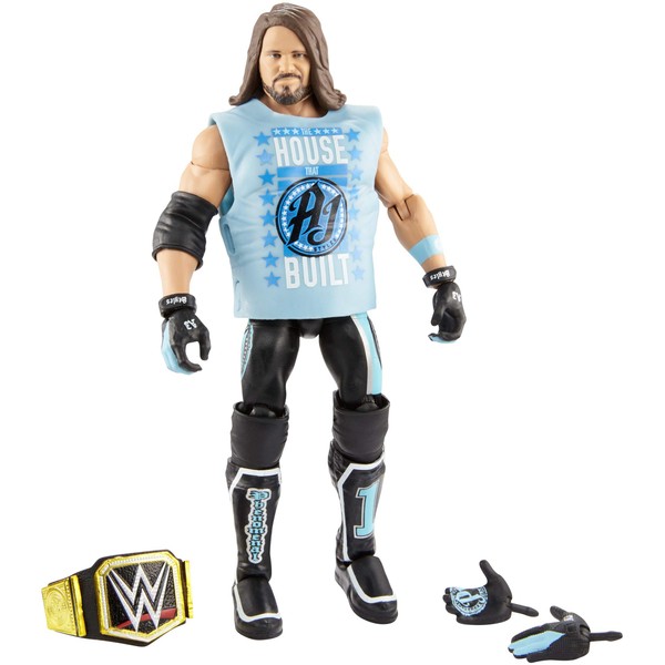 WWE MATTEL AJ Styles Elite Collection Deluxe Action Figure with Realistic Facial Detailing, Iconic Ring Gear & Accessories