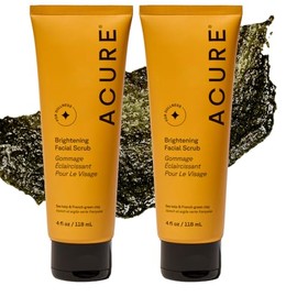 Acure Exfoliante facial iluminador - Jabón exfoliante para la cara, suave exfoliante diario y esfoliante para mujeres y hombres para una piel radiante