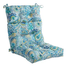 South Pine Porch Outdoor High Back Chair Cushion, Baltic Paisley