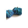 Pumpkins in Blue and Green Burlap Set of 2 -