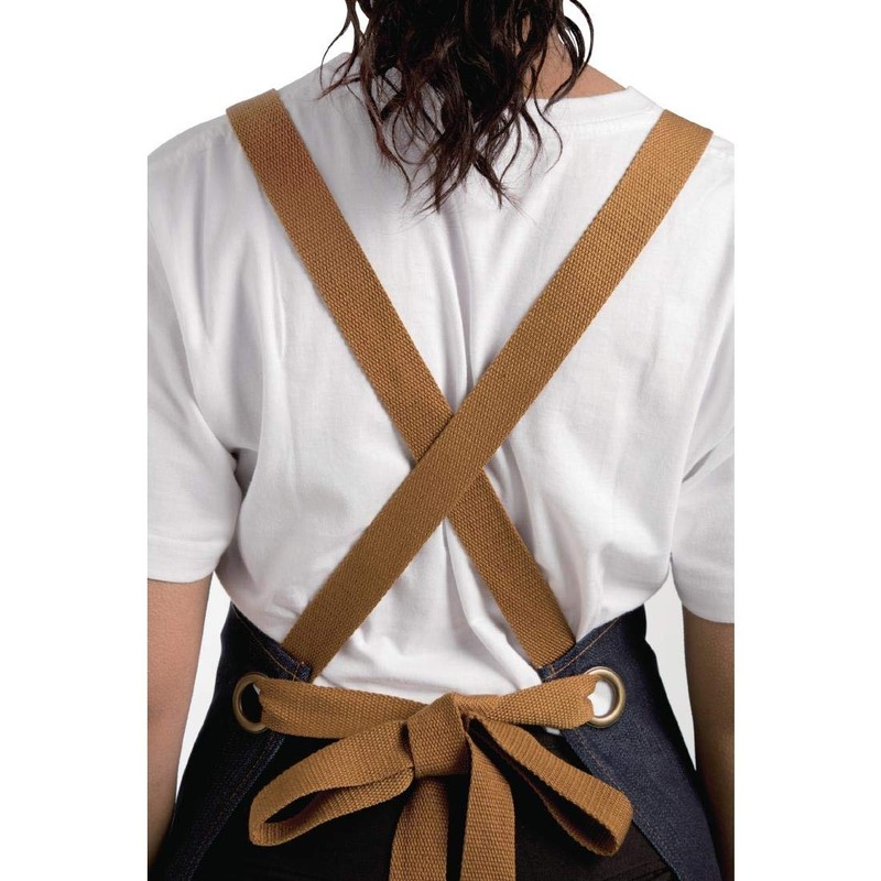 Whites Chefs Clothing B984 Southside X-Cross Back Apron With Tan