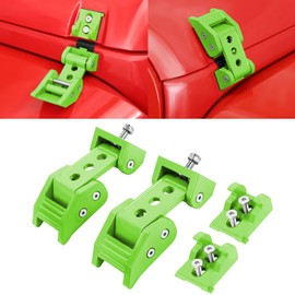 RT-TCZ for Wrangler Hood Latches Catch Kit Compatible with Jeep Wrangler JK JKU JL JLU 2007-2025 for Gladiator JT 2020-2025 Green Exterior Accessories 2pcs (3-Holes)