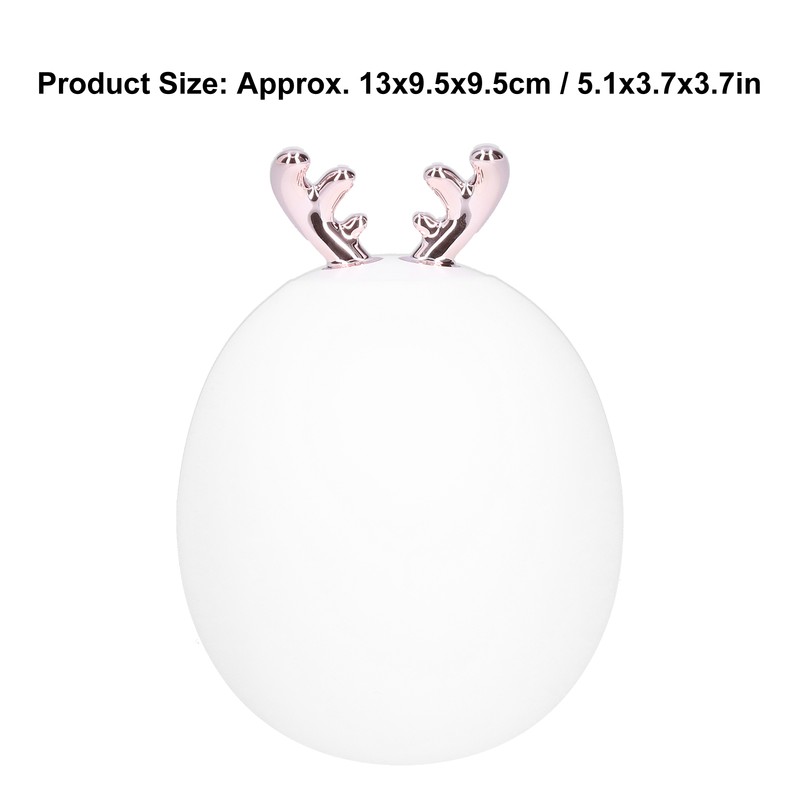 Mini Silicone Lamp Cartoon DeerShape Touch Control LED Night Light