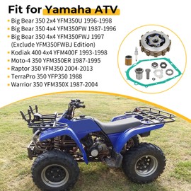 M MATI Clutch Assembly Kit & Lock Nut Kit & Gasket for Yamaha Big Bear 350 1987-1998 Kodiak 400 4x4 1993-1998 Raptor 350 2004-2013 Warrior 350 1987-2004 TerraPro 1988 Moto-4 350 1987-1995