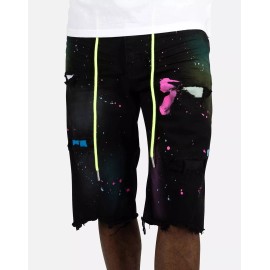 Kloud9 Spray Paint Denim Jean Shorts Men's Size 32 Waist NEW WITH TAGS