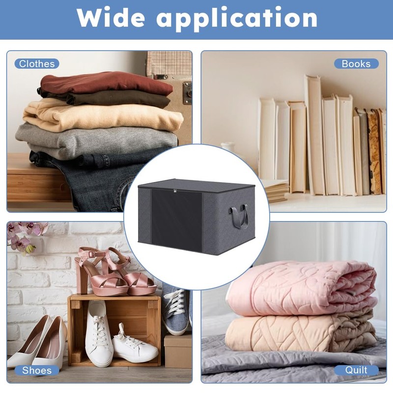 Fab Totes 6 Pack Clothes Storage, Foldable Thik Fabric Blanket