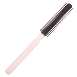 Baluue Mini Round Hair Brush for Women, Pink Plastic Blow Drying Brush, Travel-Friendly Styling Tool Curling, Volumizing, and Detangling Short or Long Hair