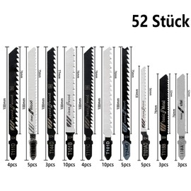 52-Piece Jigsaw Blades Set Jigsaw Blades Wood Jigsaw Saws T-Shank Jigsaw Blade for Wood and Metal Saw Blades Jigsaw Accessories