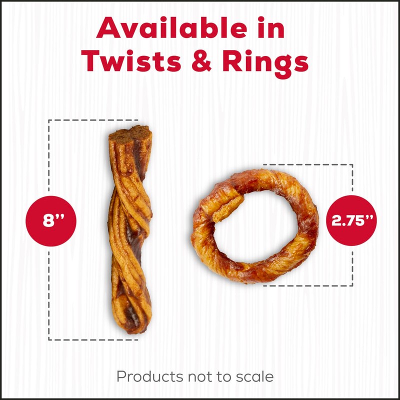 Country Kitchen Rawhide Free Twists Dog Chews, Made with Real