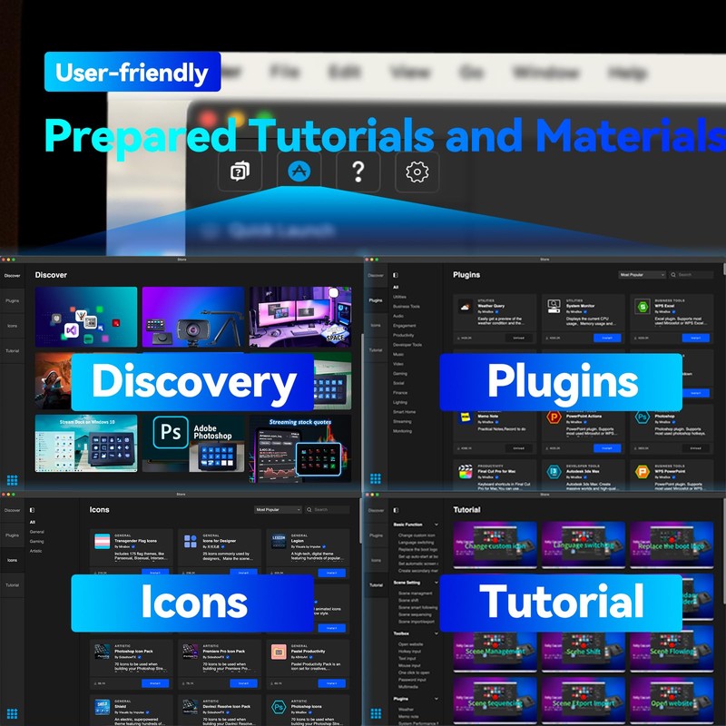 HALCONTORNO Stream Dock - Steamdeck for PC Mac, Wired Streaming
