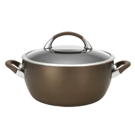 Circulon Symmetry Hard Anodized Nonstick Dish/Casserole Pan with Lid, 5.5 Quart, Chocolate