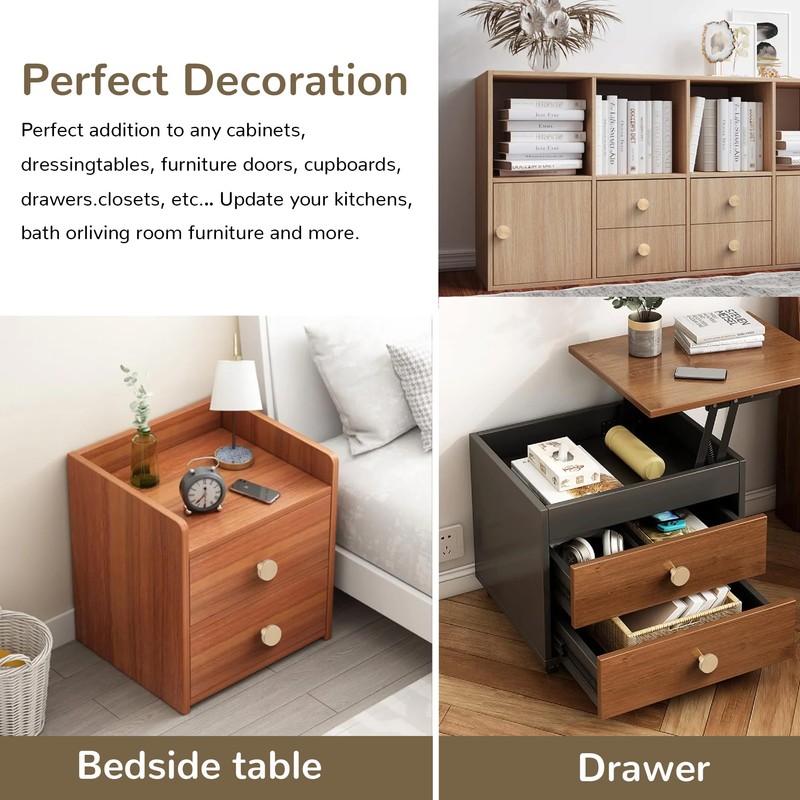 CVIUYO 6 Pcs 30mm Round Cabinet Knobs, Gold Drawer Knobs,