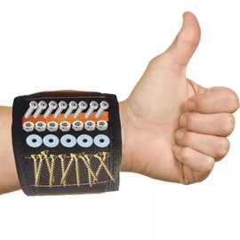 Magnetic Wristband with 15 Strong Magnets for Holding Screws Nails Drill Bits Cool Gadgets Tool Belts Fits All Wrist Weird Birthday for Dad Men Husband Boyfriend Him Engineering