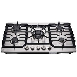 30 Inch Gas Cooktop LW5S01, Sealed 5 Burners Gas Cooktop,Stainless Steel Gas Cooktop, LG/NG Convertible,Heavy-Duty Grates Gas Stovetop,Gas Burner Thermocouple Protection