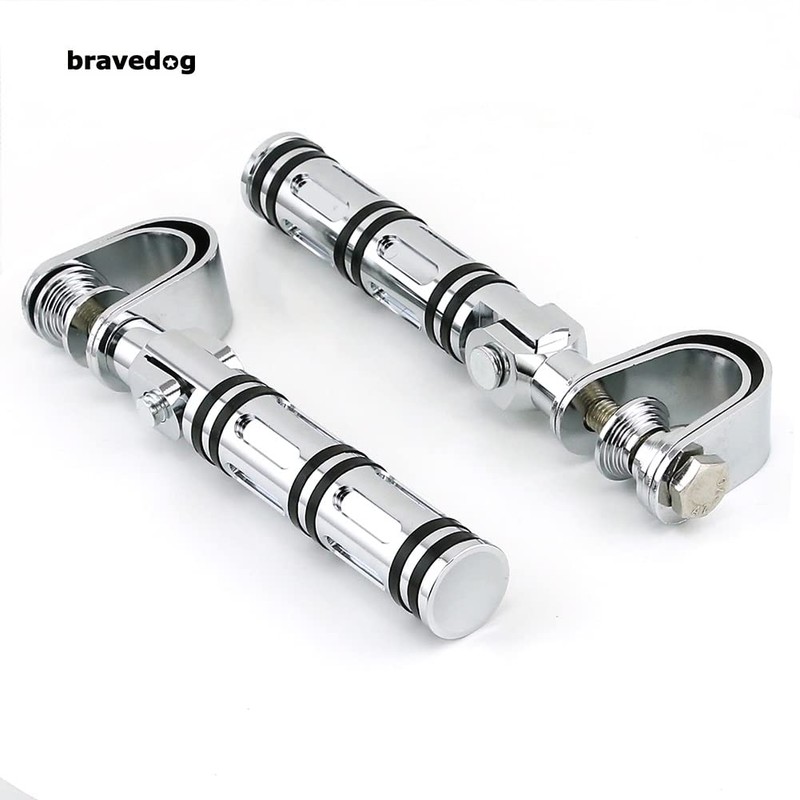 Bravedog Motorcycle Highway Foot Pegs Rest Black 25-32mm Engine Guard