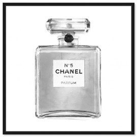 The Oliver Gal Artist Co. Fashion and Glam Framed Wall Art Canvas Prints 'Silver Classic Perfumes Home Décor, 16" x 16", Gray, White
