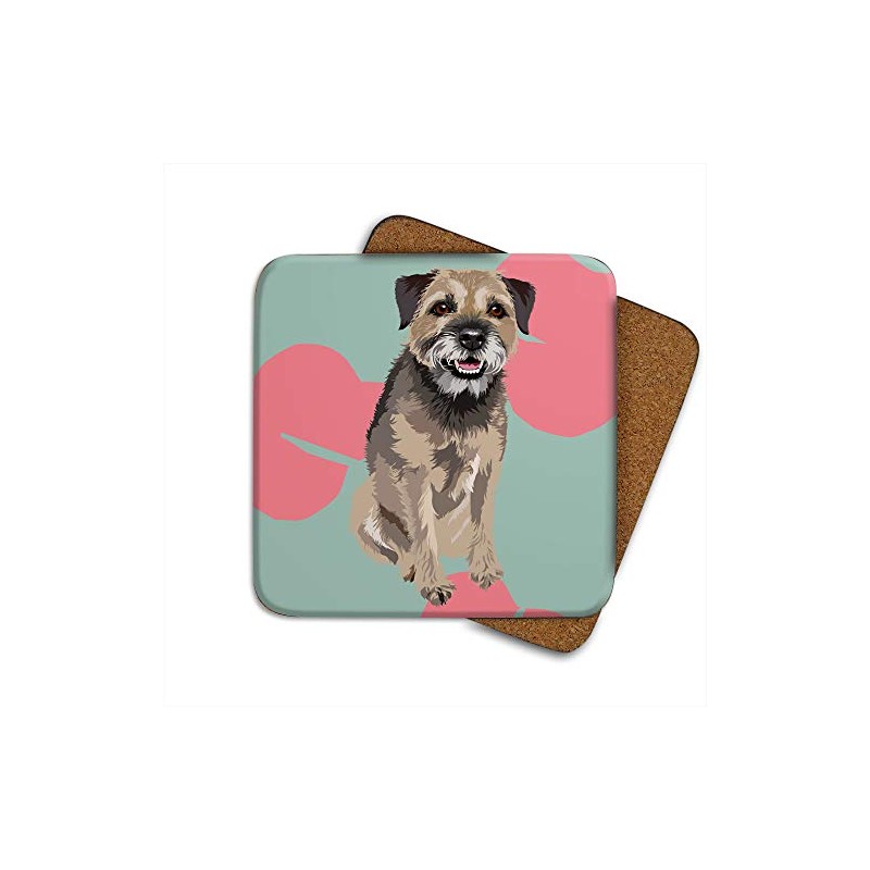 Border Terrier Coaster Set by Artist Leslie Gerry - Set