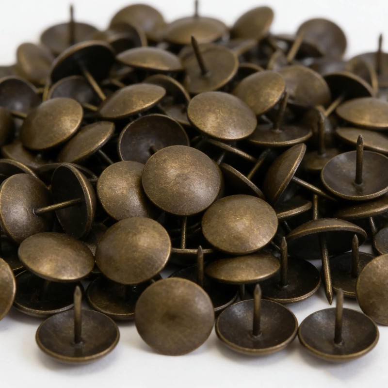 Amanaote Metal 1” Diameter Antique Brass Hardware Upholstery Clavos Decorative