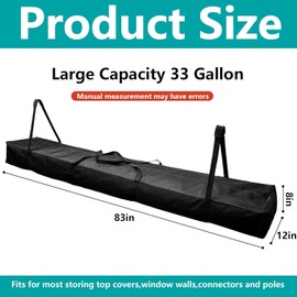 GIONAR 210x30x20cm Heavy Duty Party Tent Poles Storage Bag-600D Oxford Canopy Pole Bag with Padded Handles and Dual Zipper-Portable Long Storage Bag for Storing Event Tent Equipment Top Covers Pole
